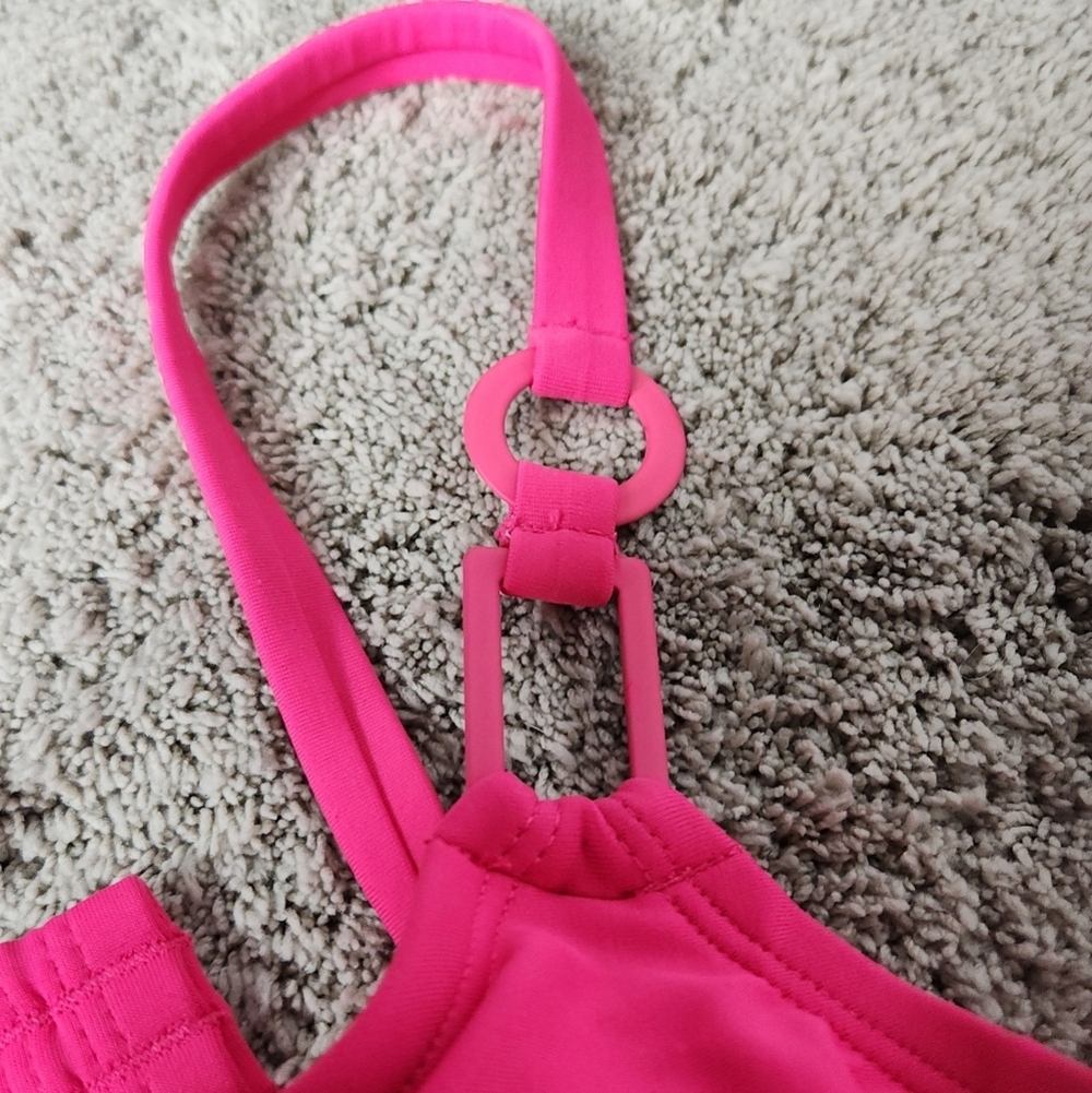Women's Ring Detail Hidden Underwire Bikini Top - Shade & Shore Hot Pink 36DD - Picture 7 of 12